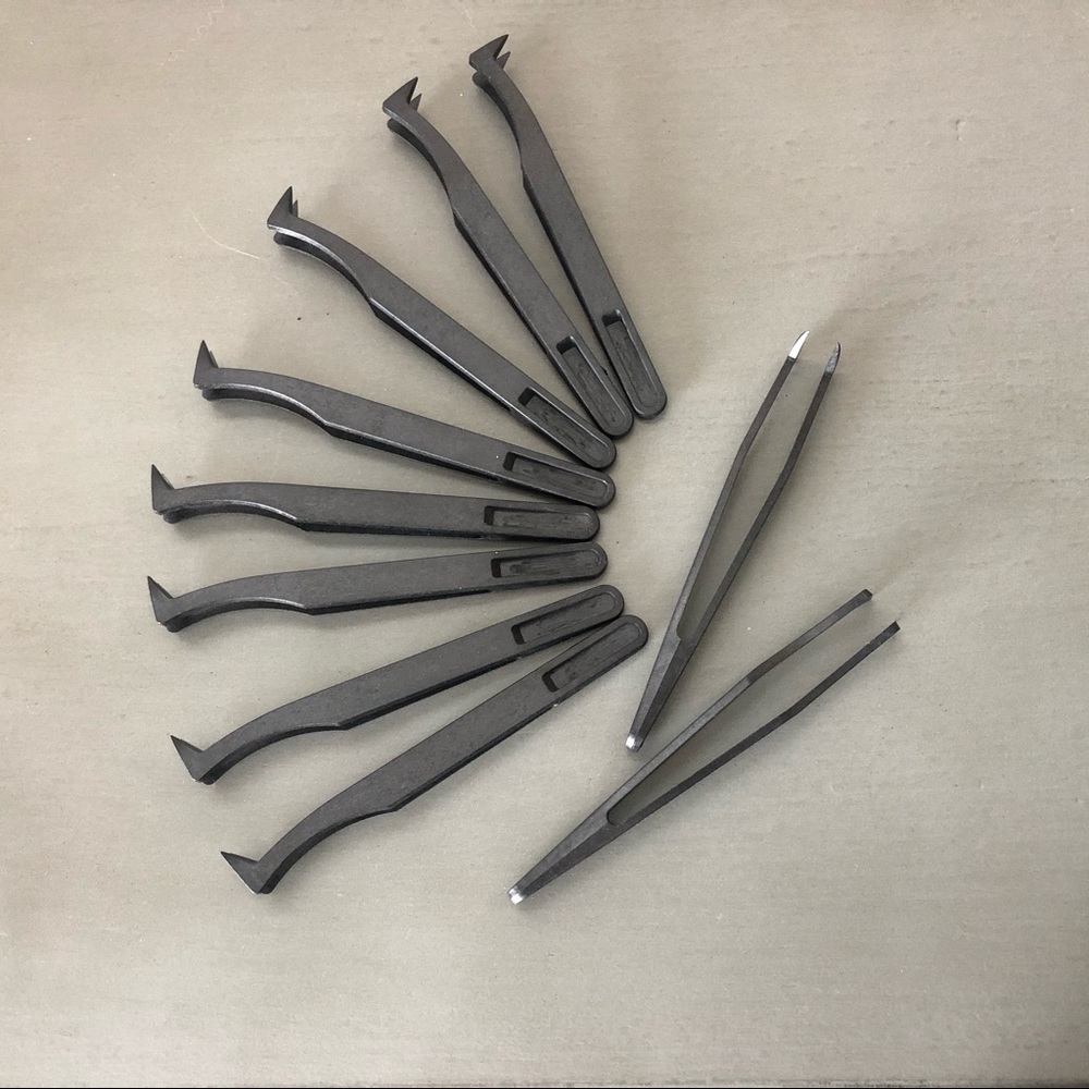 Lash applicator tool. Electronics tweezer. Plastic
